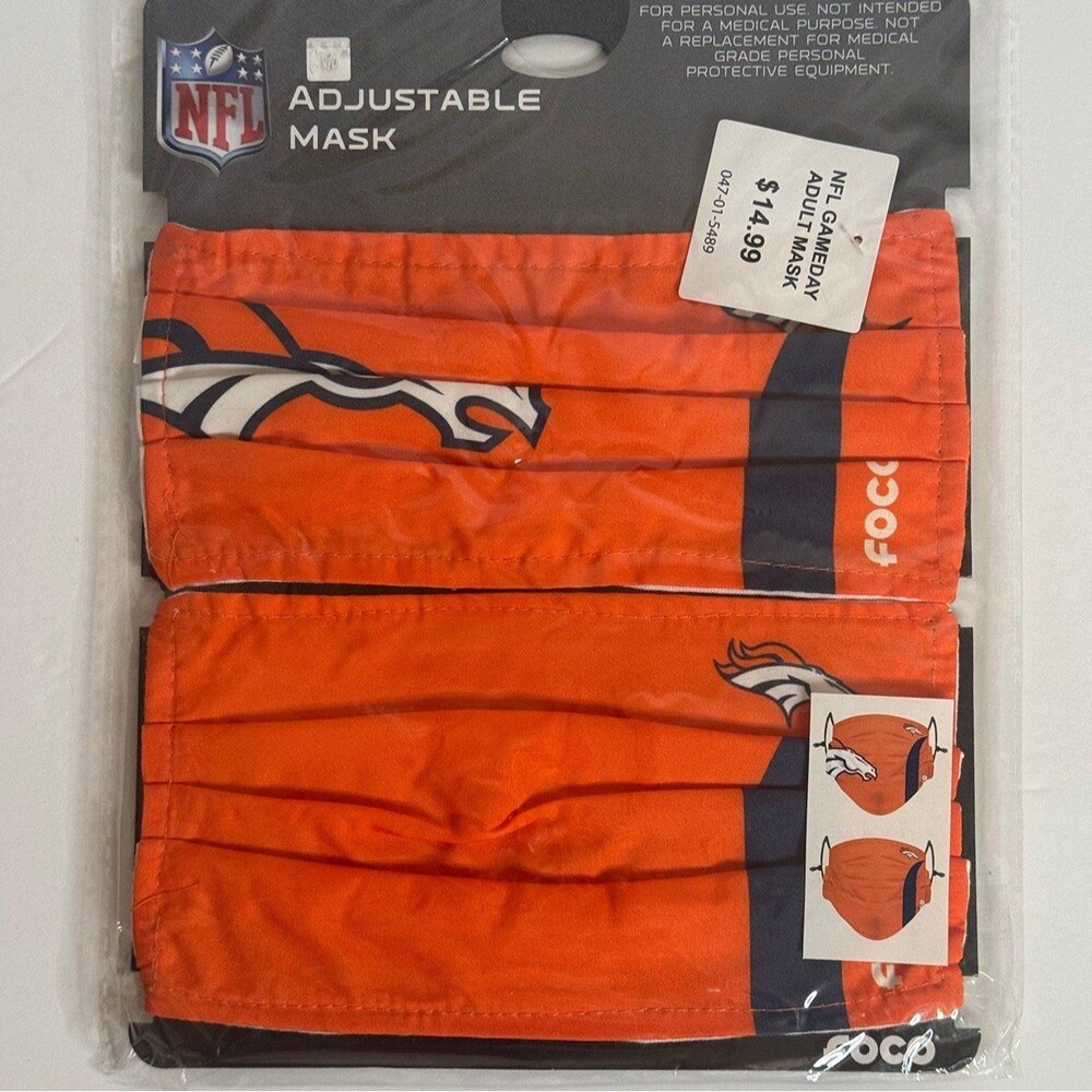 FOCO NFL Denver Broncos Adjustable Mask 2 pack